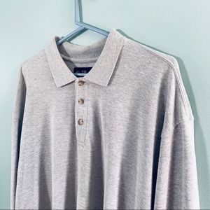 EDDIE BAUER Men’s Waffle Knit Polo Shirt XL Long